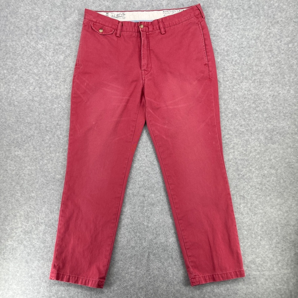 Vtg Polo Ralph Lauren Nantucket Red Classic Fit Chino Pants 35x30 Slim GI Fit